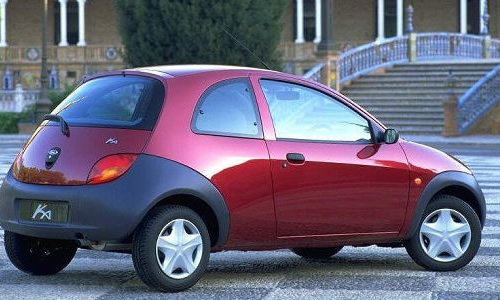 A picture of the rear of a red Ford Ka Thursday 13 November 2008 In 