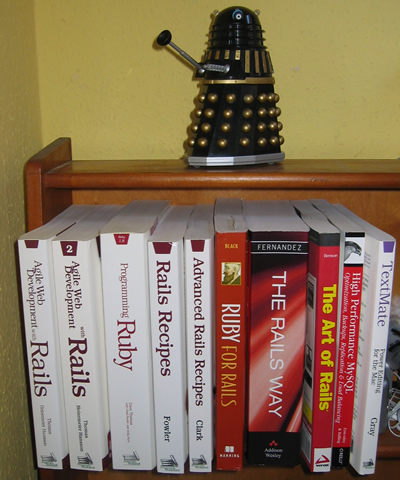A selection of my computer books in my bookcase