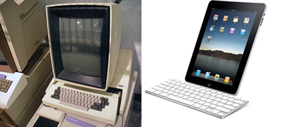 A comparison of the Xerox Alto and the Apple iPad with keyboard dock accessory