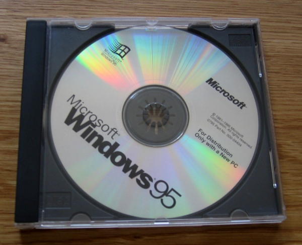 A picture of the Windows 95 CD-ROM