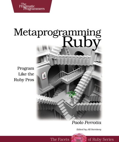 A picture of the cover of the Metaprogramming Ruby book