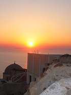 A picture of the sunset in Oia