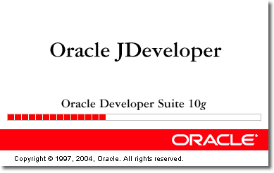 A picture of the Oracle JDeveloper 9.0.4 splash screen