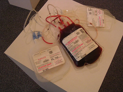 A picture of a blood bag